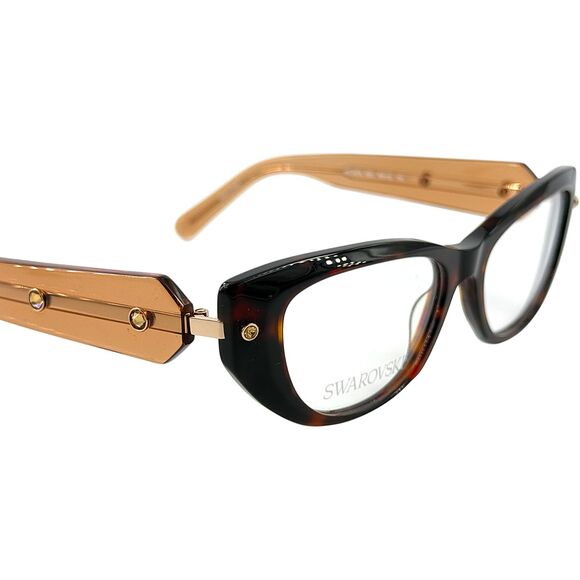 Swarovski SK5476 Womens Plastic Eyeglass Frame 052 Dark Havana 53-16